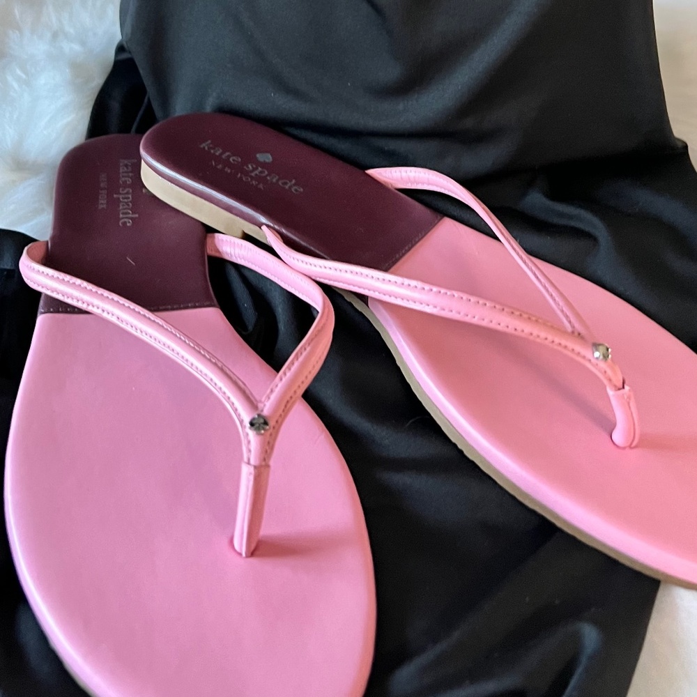 Kate Spade New York, Cabanna, leather two-tone, flip-flop thong sandals